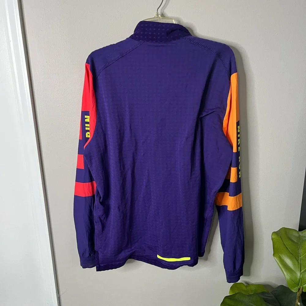 Nike Wild Run Therma Purple Half-Zip Pullover with Neon Accents size xl - Picture 7 of 9